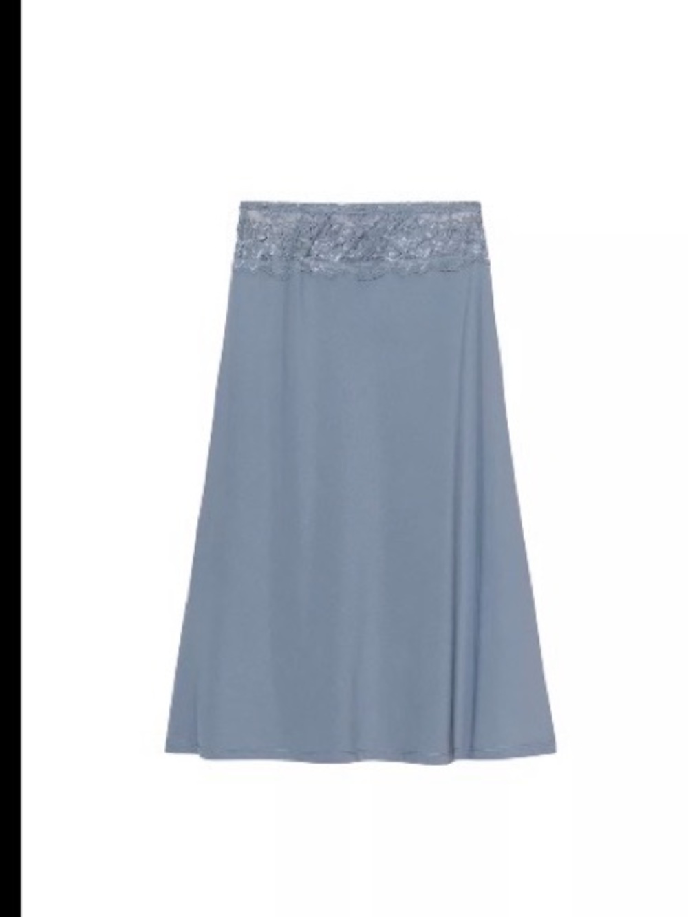 Zara Lace-Waist A-Line Midi Skirt in Light Blue